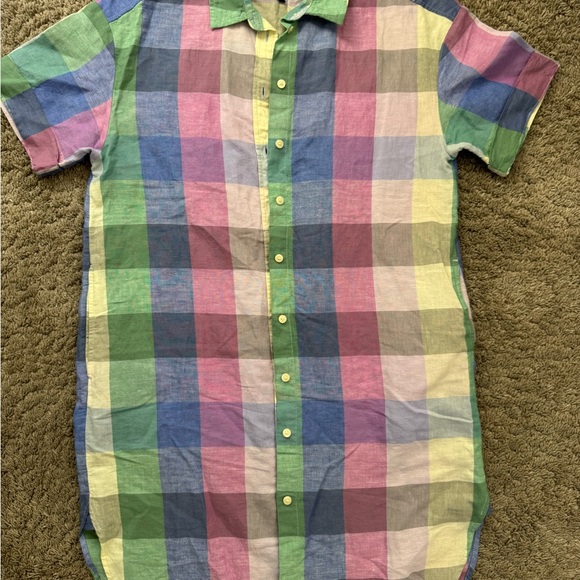 GAP Green and Purple Plaid Shirt - Picture 1 of 3